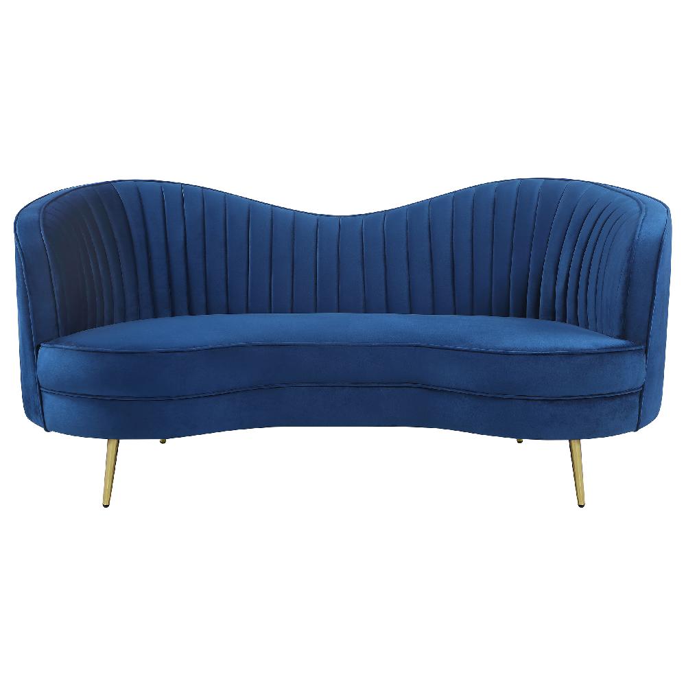 Coaster Sophia Upholstered Channel Tufted Loveseat Blue