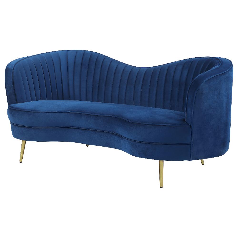 Coaster Sophia Upholstered Channel Tufted Loveseat Blue