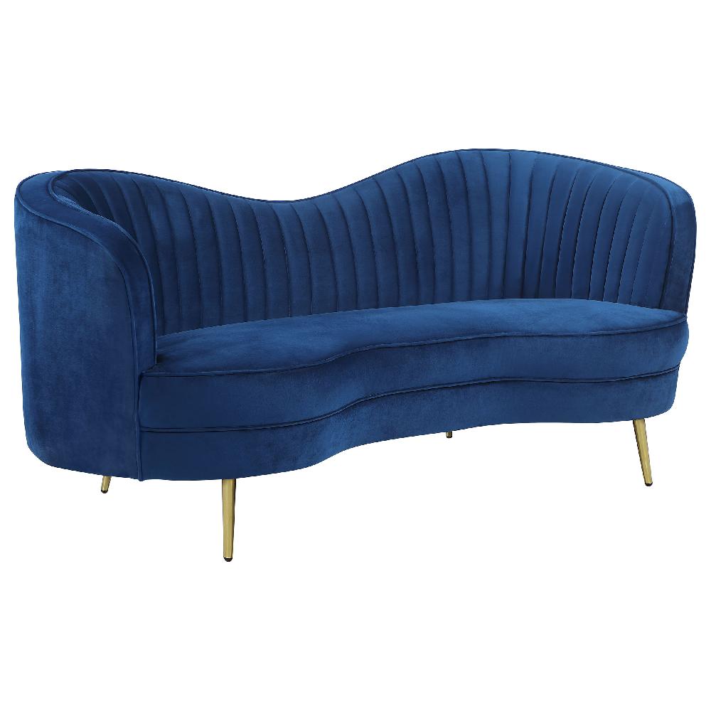 coaster Sophia Upholstered Channel Tufted Loveseat Blue