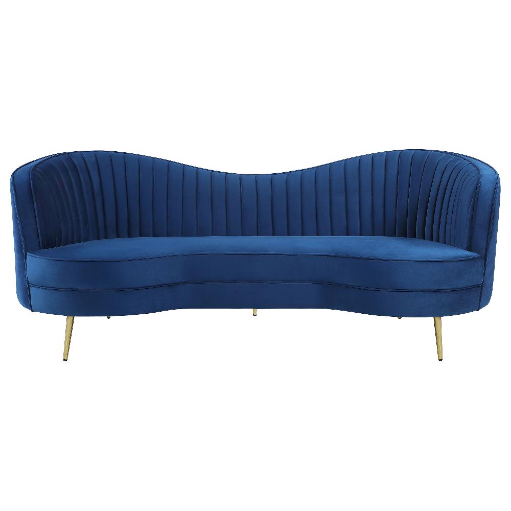 Coaster Sophia Upholstered Channel Tufted Sofa Blue