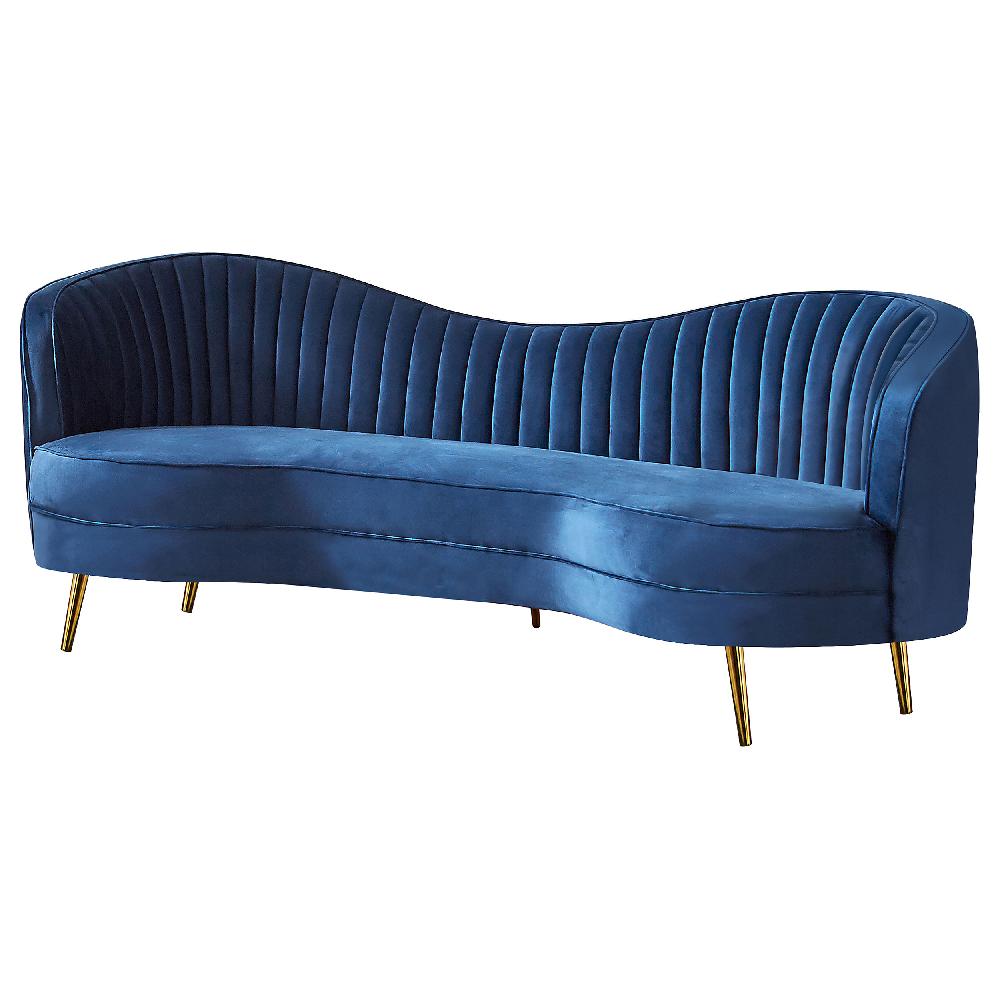 Coaster Sophia Upholstered Channel Tufted Sofa Blue
