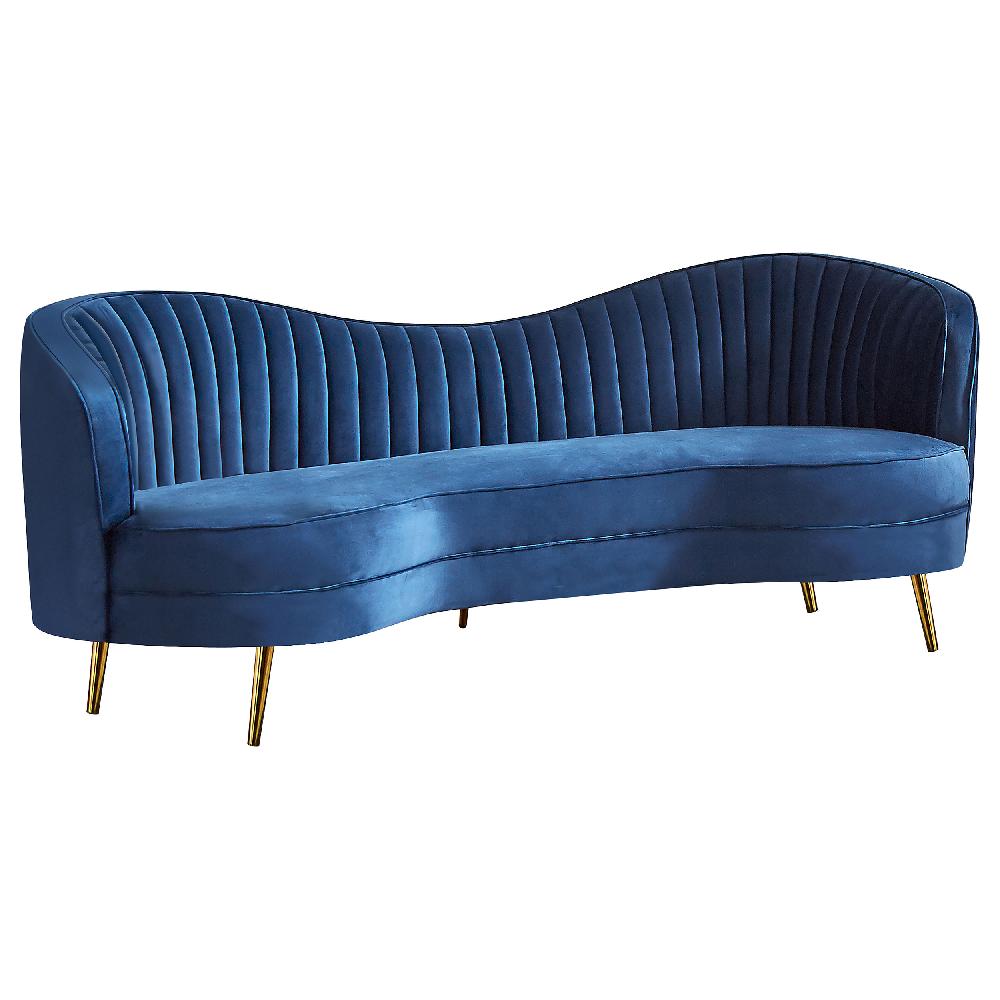 coaster Sophia Upholstered Channel Tufted Sofa Blue
