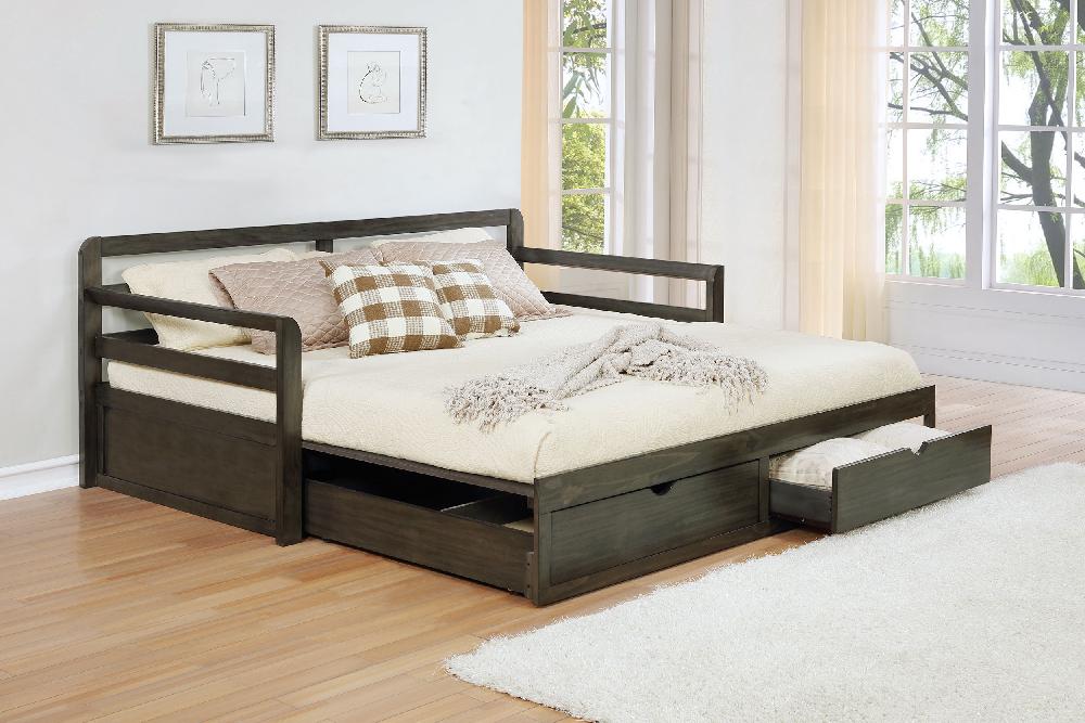 Coaster Sorrento 2-drawer Twin XL Daybed With Extension Trundle Grey