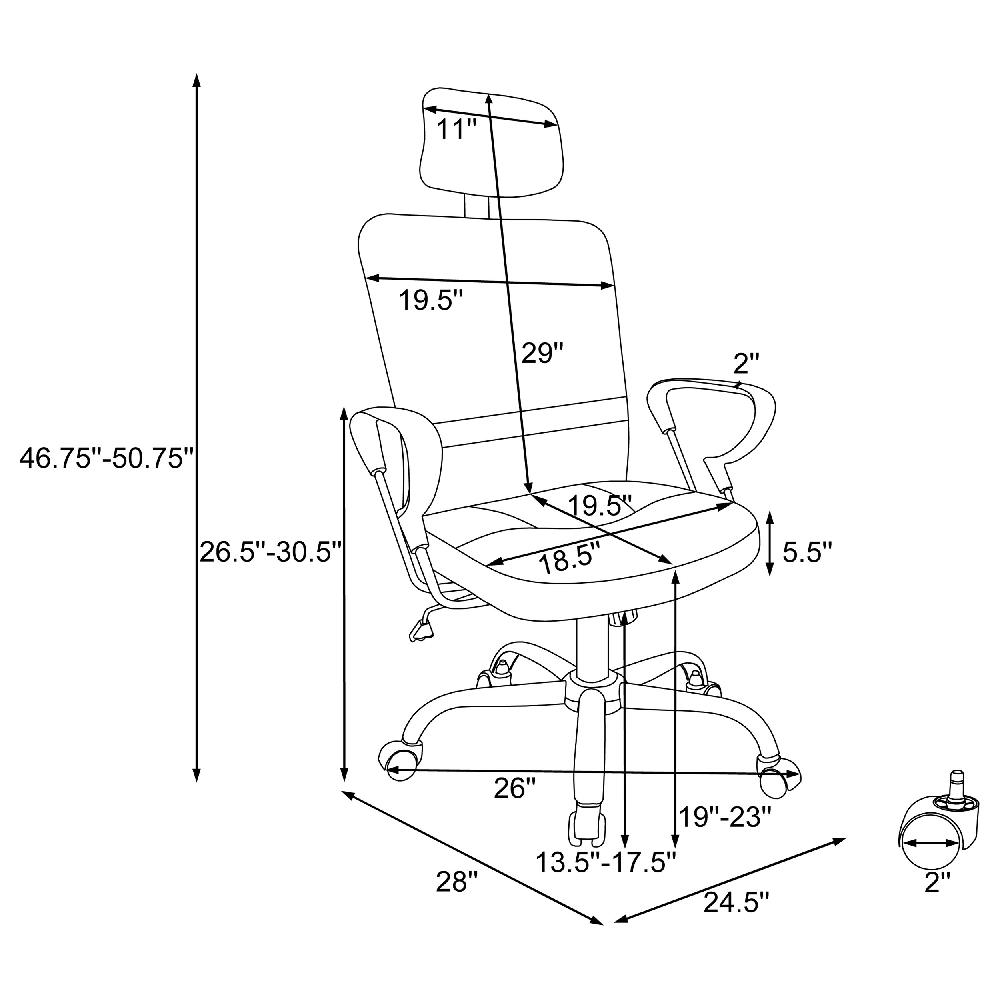Coaster Stark Upholstered Adjustable Mesh Office Desk Chair Black