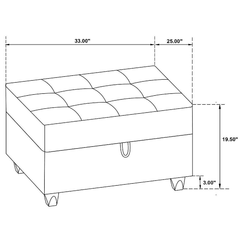 Coaster Stonenesse Rectangular Upholstered Storage Ottoman Grey