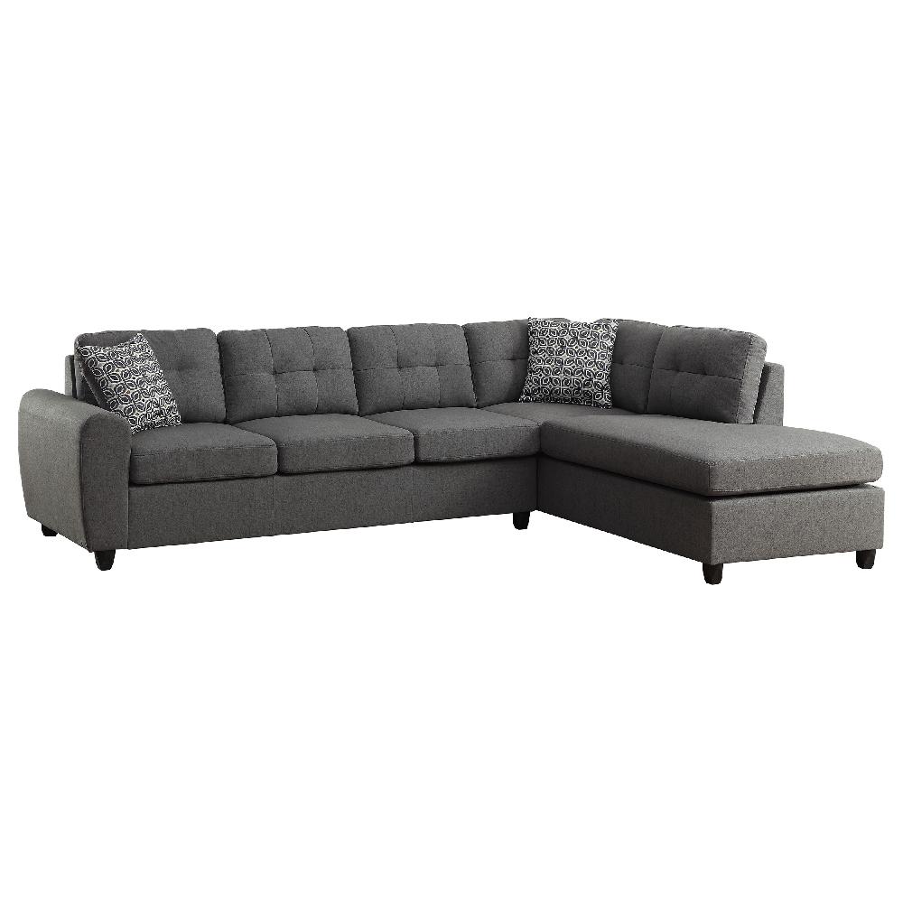 Coaster Stonenesse Sectional Sofa With Storage Ottoman Set Grey