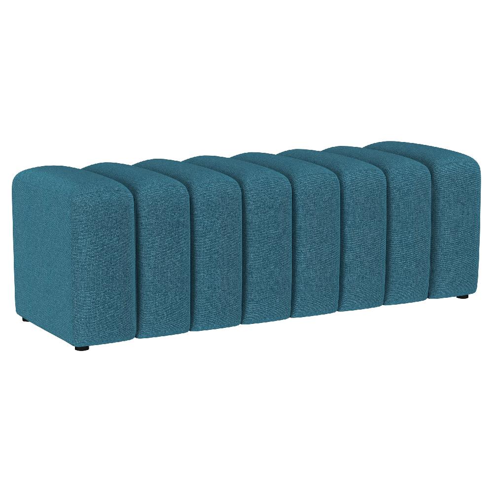 coaster Summer Fabric Upholstered Tufted Accent Bench Peacock Blue
