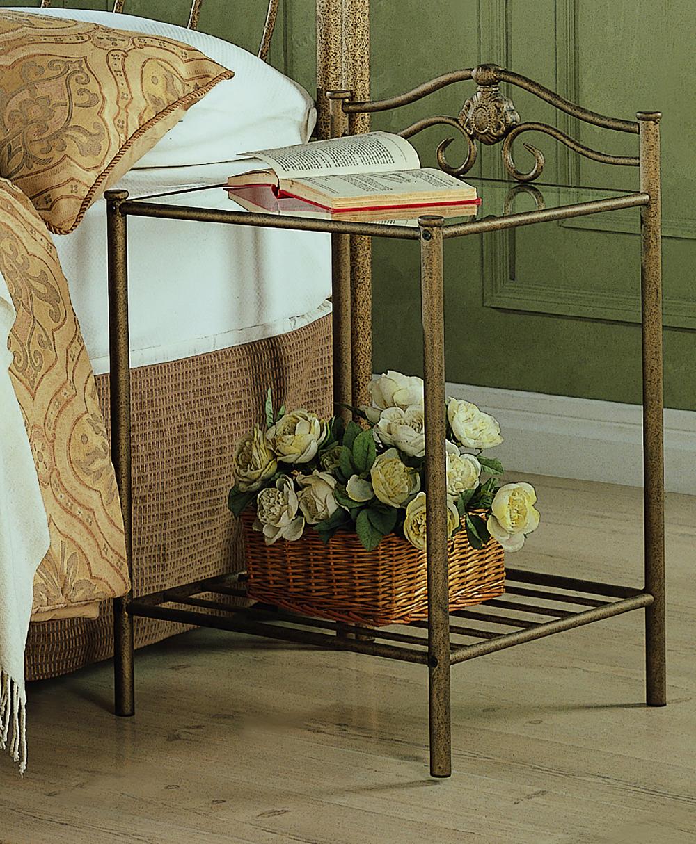 Coaster Sydney Metal 2-shelf Nightstand Antique Brushed Gold