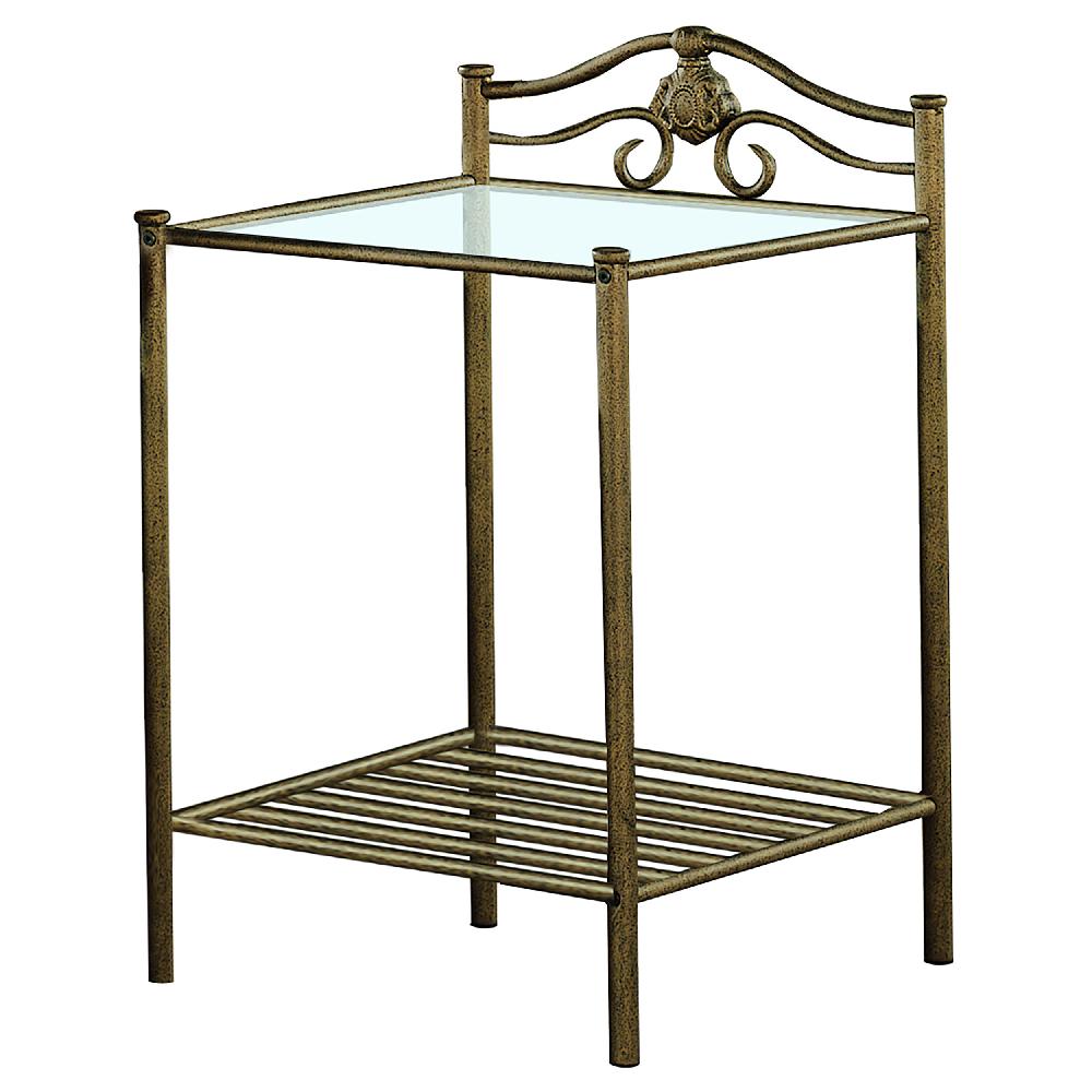 coaster Sydney Metal 2-shelf Nightstand Antique Brushed Gold