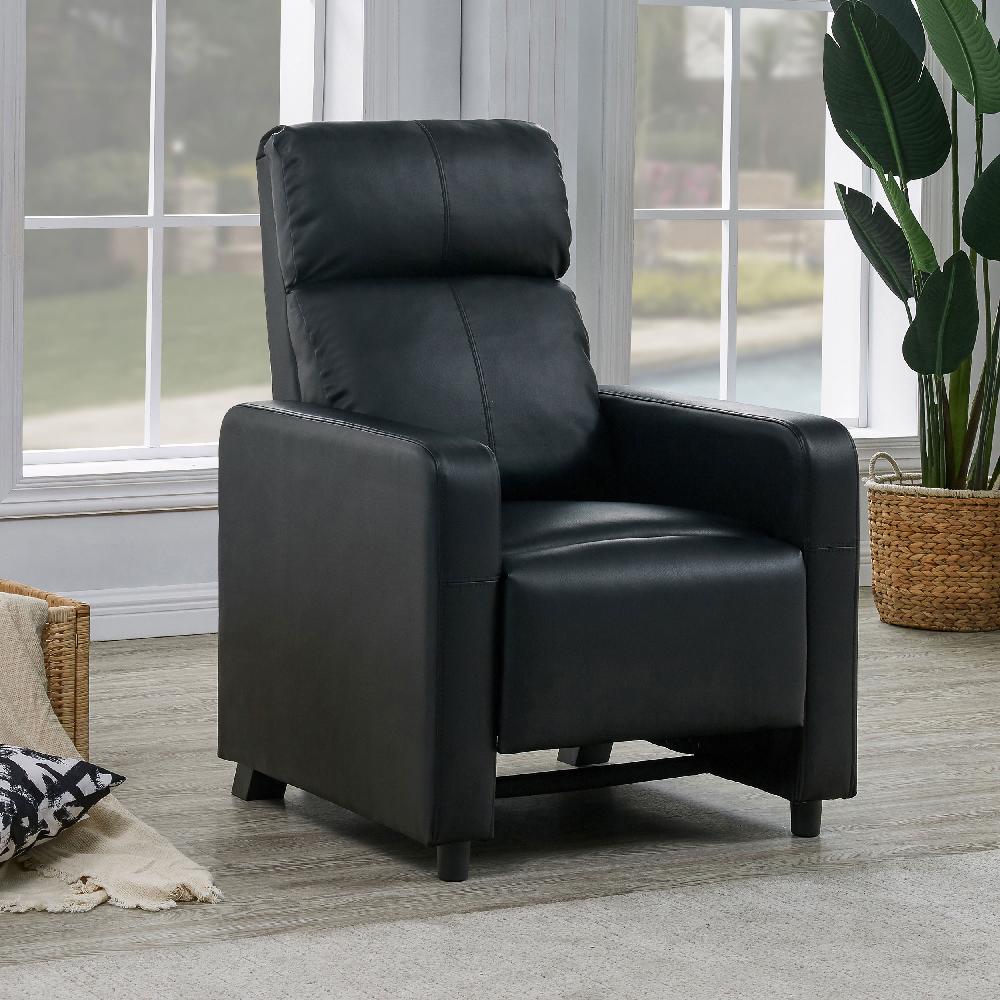 Coaster Toohey Upholstered Home Theater Push Back Recliner Black