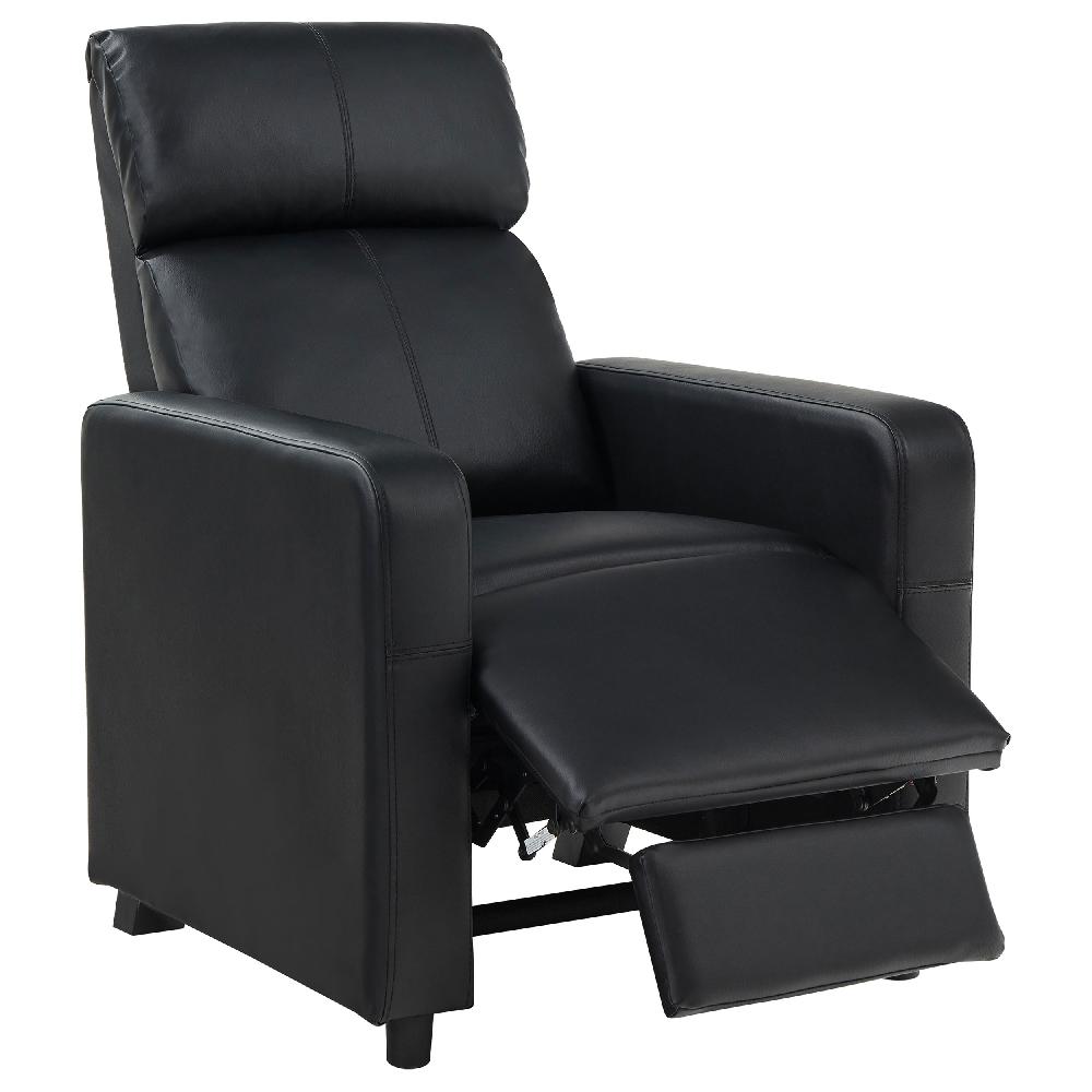Coaster Toohey Upholstered Home Theater Push Back Recliner Black