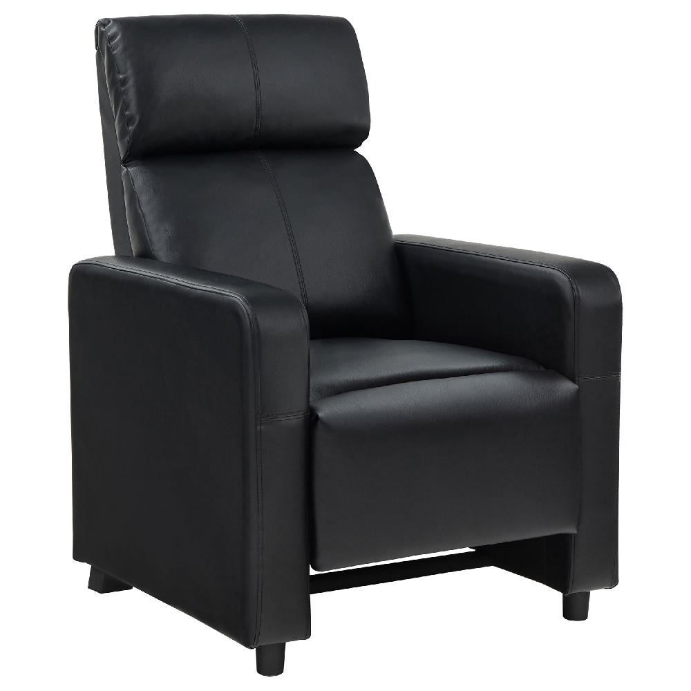 coaster Toohey Upholstered Home Theater Push Back Recliner Black