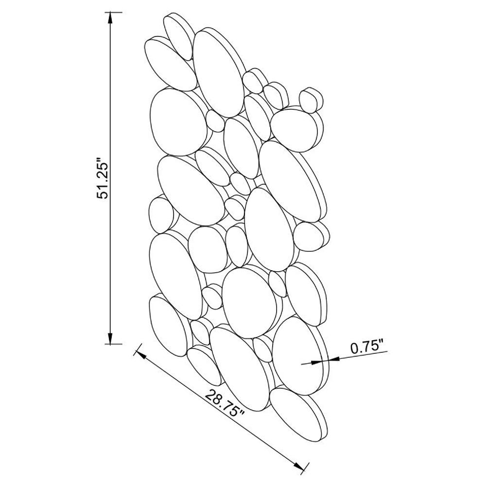 Coaster Topher 29 X 51 Inch Pebble Themed Wall Mirror Silver