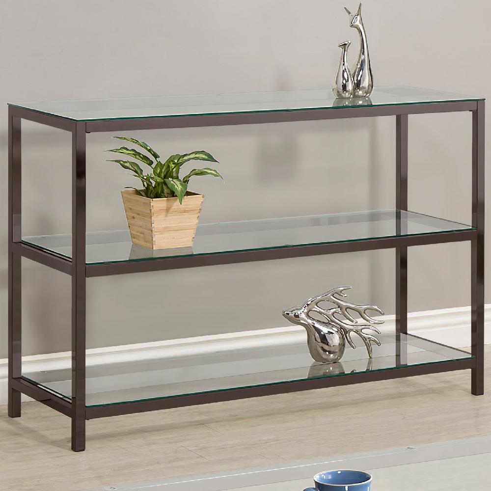 Coaster Trini 2-shelf Glass Top Entryway Console Table Black Nickel