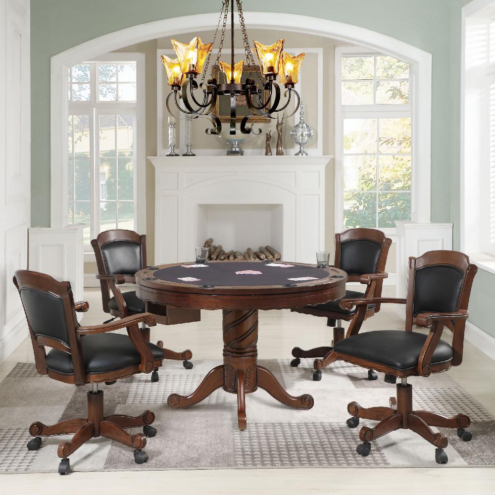 Coaster Turk 5-piece 3-in-1 Dining And Game Table Set Tobacco