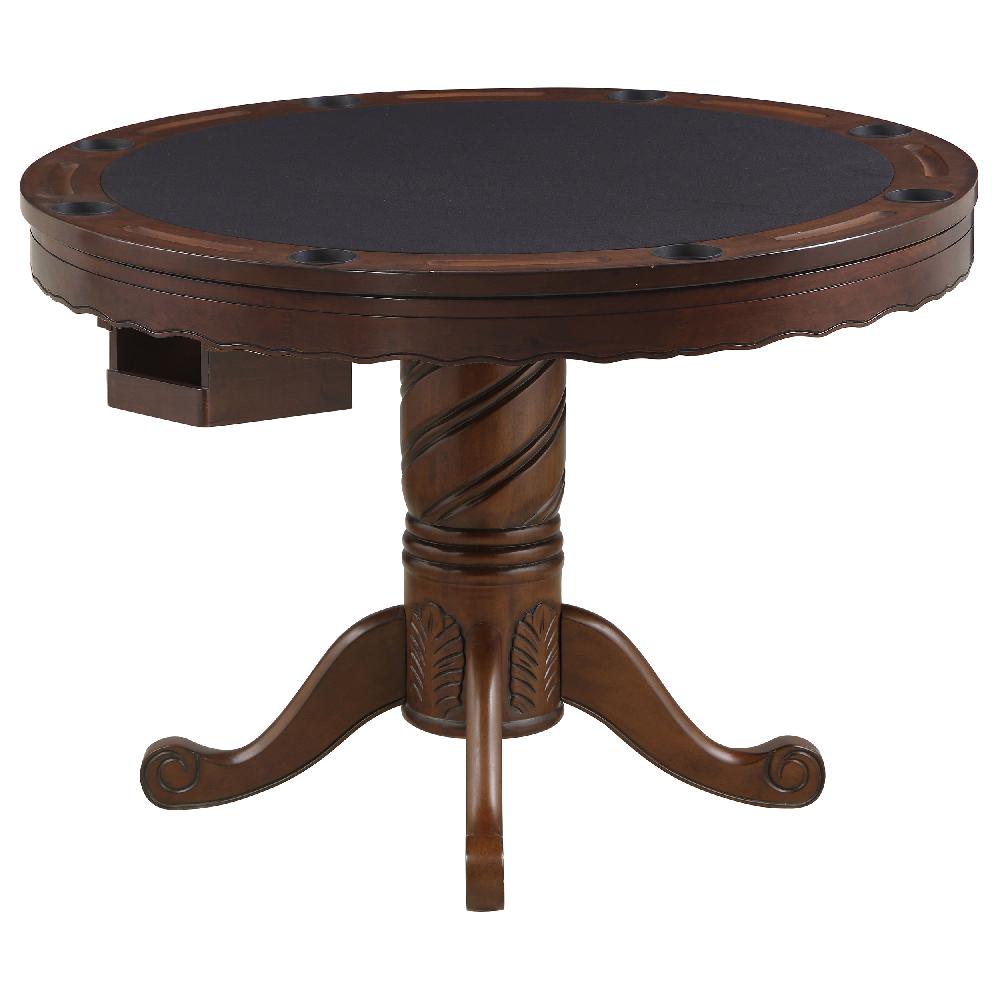 Coaster Turk Round Dining And Billiard Poker Game Table Tobacco