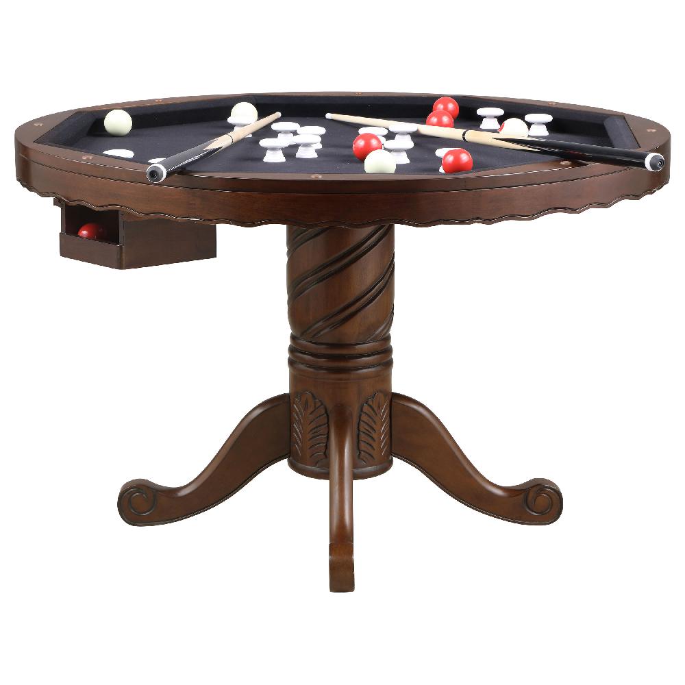 Coaster Turk Round Dining And Billiard Poker Game Table Tobacco
