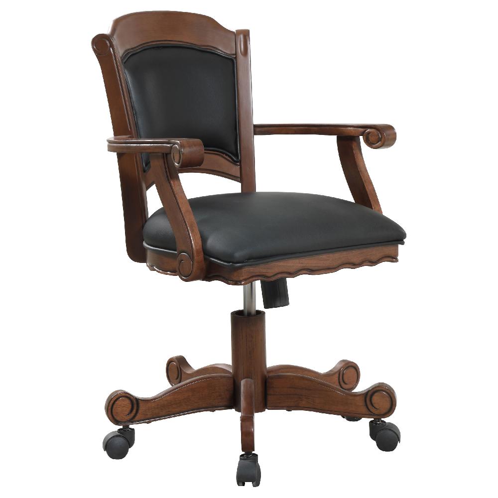 coaster Turk Upholstered Swivel Dining and Game Chair Tobacco