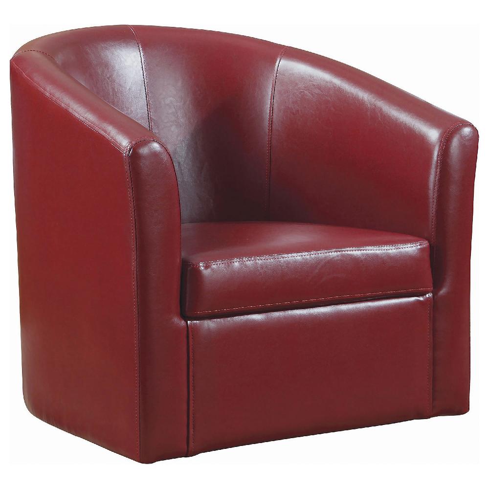 coaster Turner Upholstered Barrel Back Swivel Chair Red