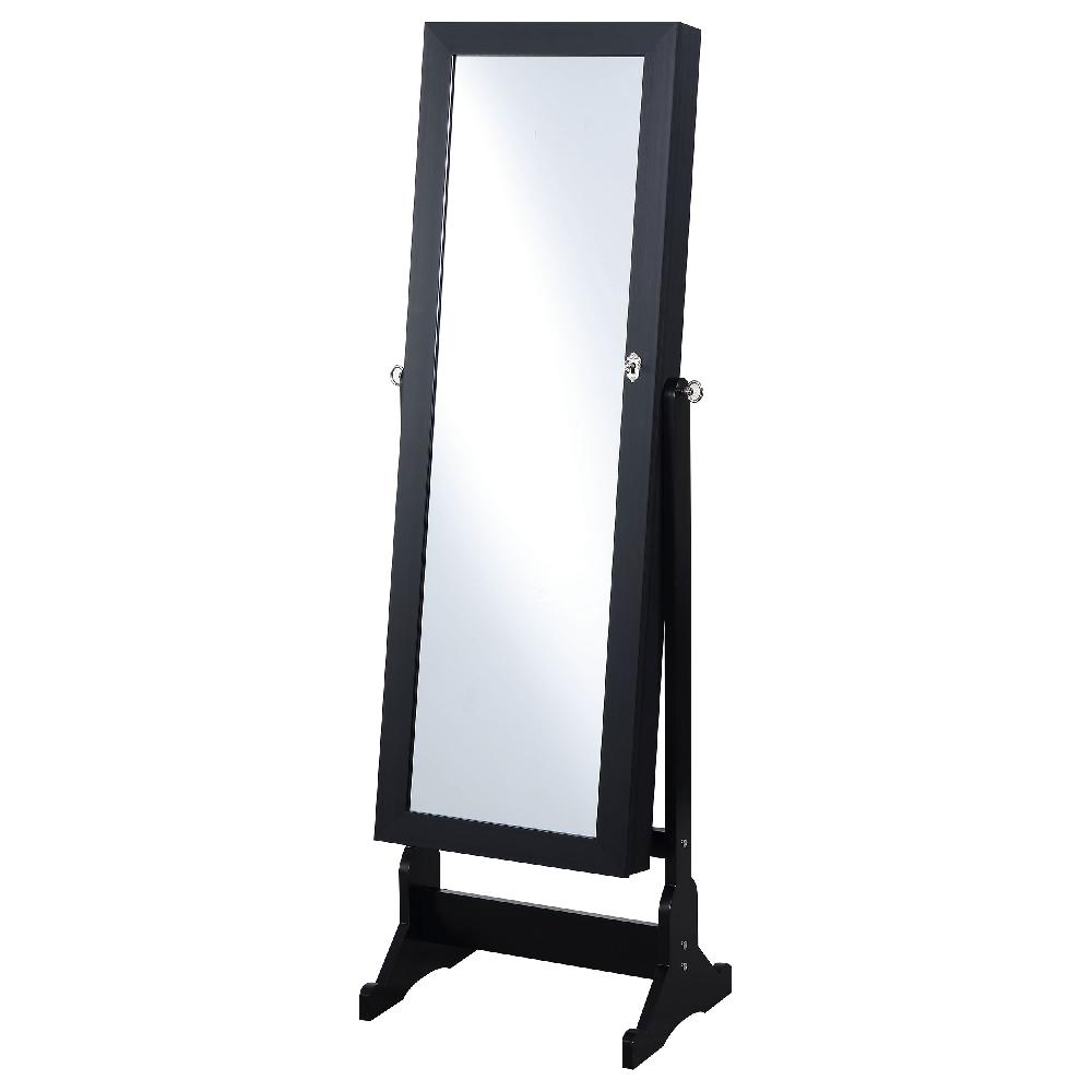 coaster Tutuola Cheval Mirror with Jewelry Storage Black