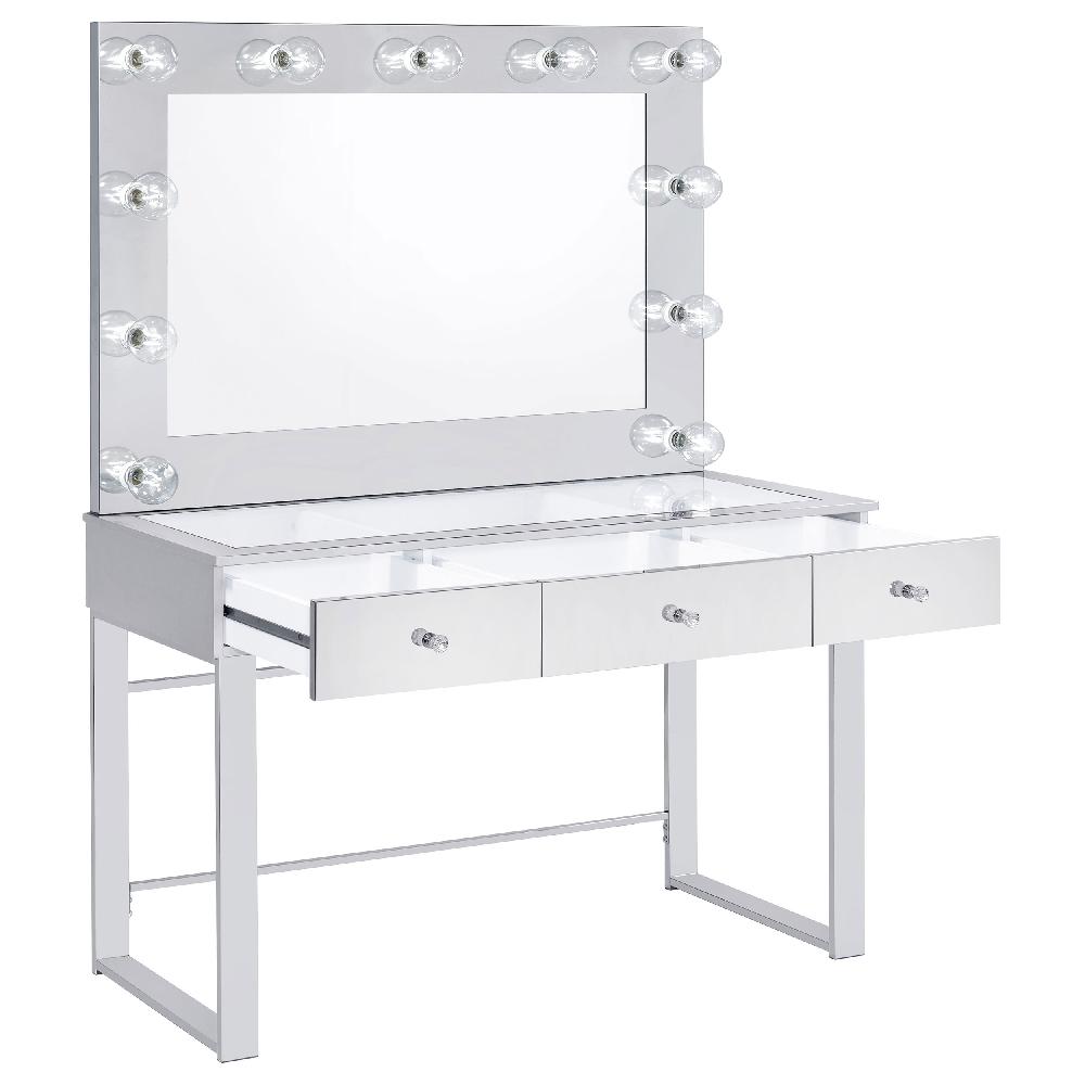 Coaster Umbridge 3-drawer Vanity Set With Lighting Chrome And White