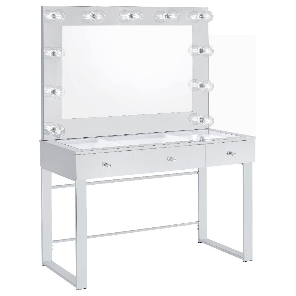coaster Umbridge 3-drawer Vanity Set with Lighting Chrome and White