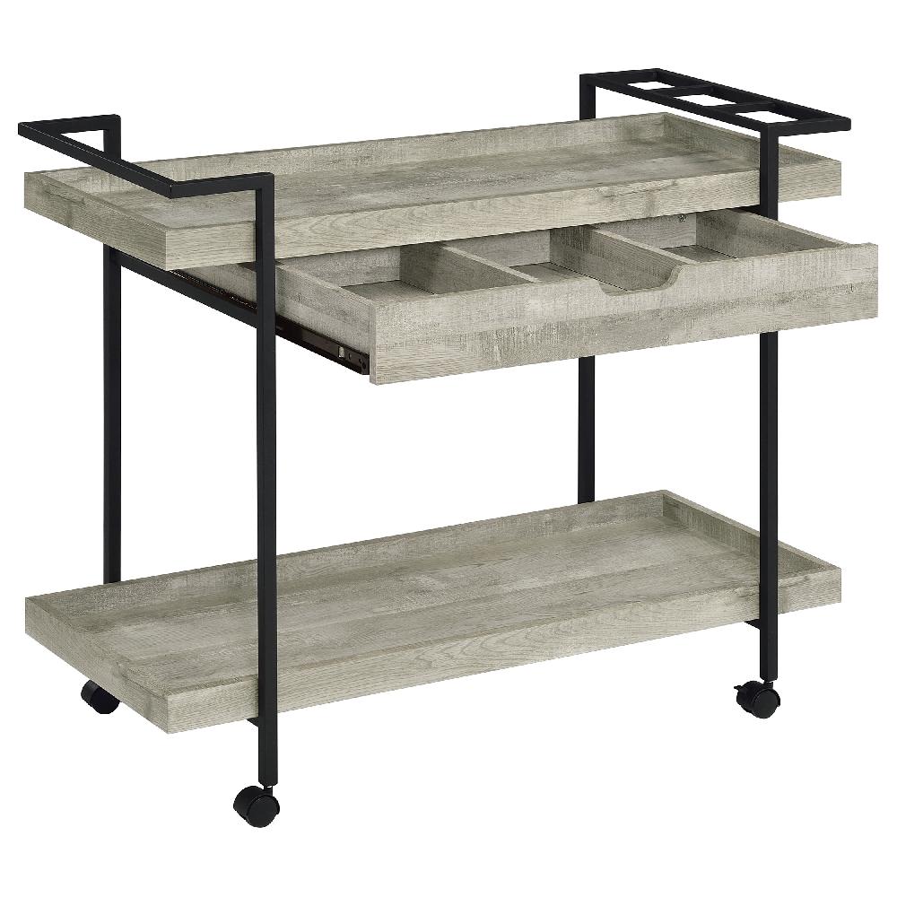 Coaster Ventura 1-drawer Engineered Wood Bar Cart Grey Driftwood