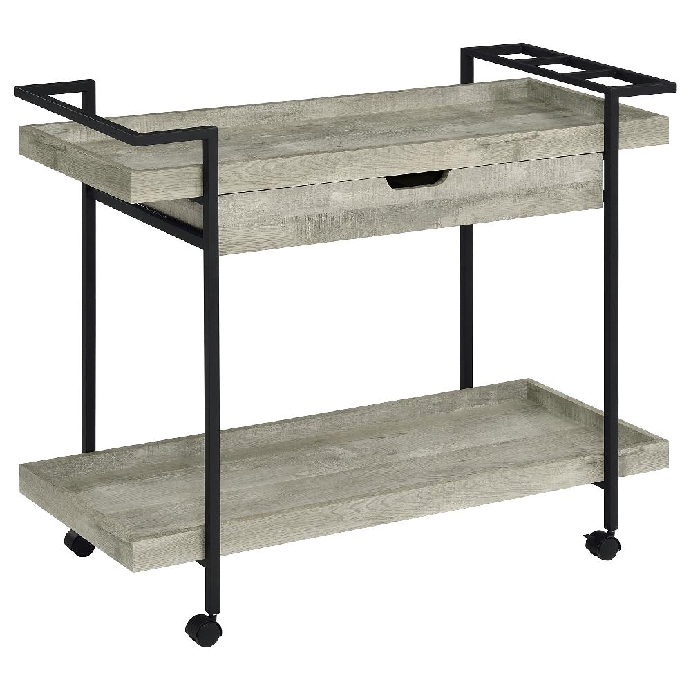 coaster Ventura 1-drawer Engineered Wood Bar Cart Grey Driftwood