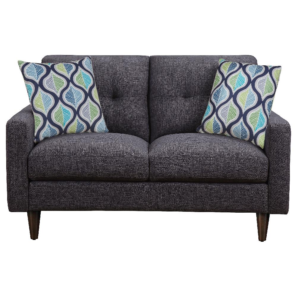 Coaster Watsonville Upholstered Track Arm Tufted Loveseat Grey