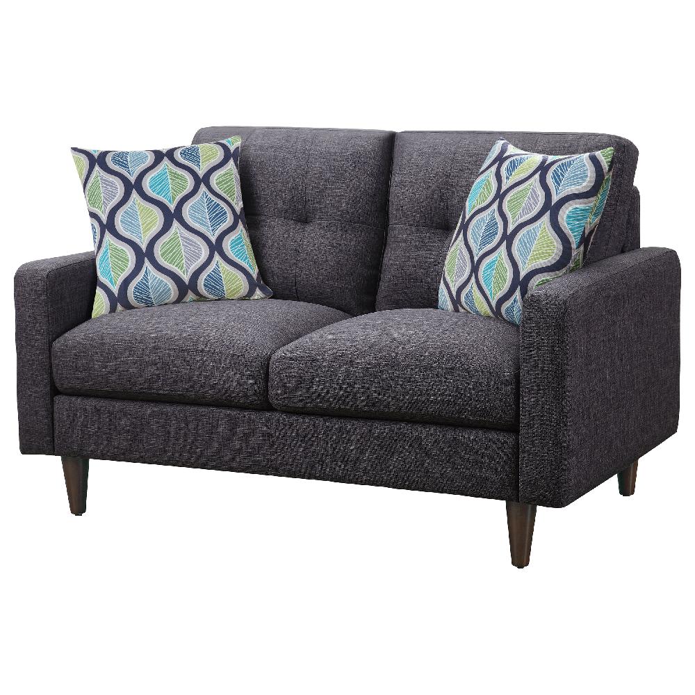 Coaster Watsonville Upholstered Track Arm Tufted Loveseat Grey