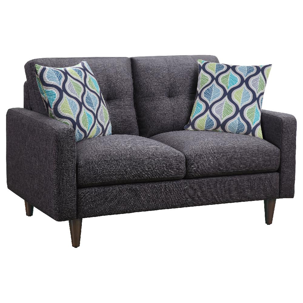 coaster Watsonville Upholstered Track Arm Tufted Loveseat Grey