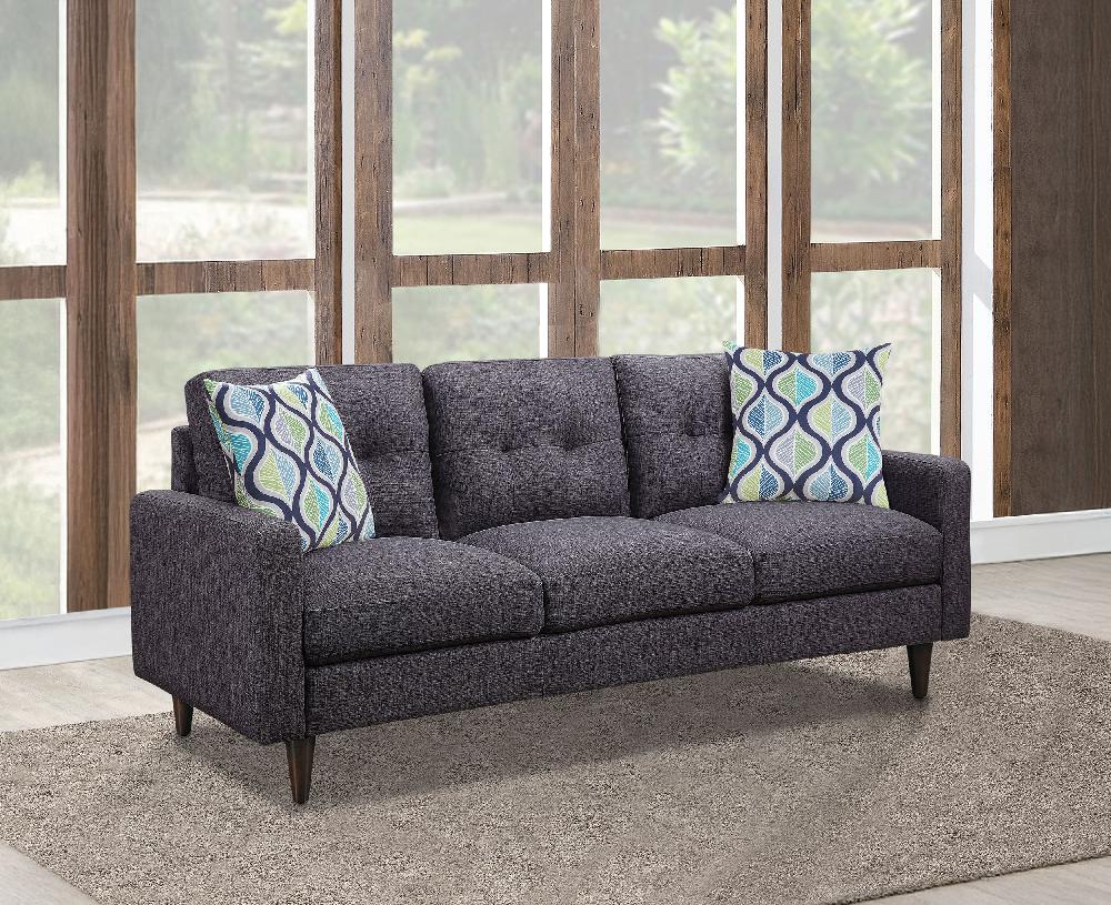 Coaster Watsonville Upholstered Track Arm Tufted Sofa Grey