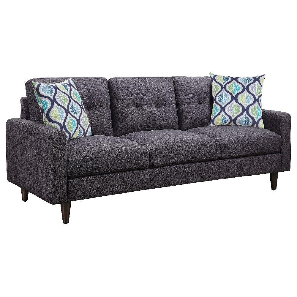 coaster Watsonville Upholstered Track Arm Tufted Sofa Grey