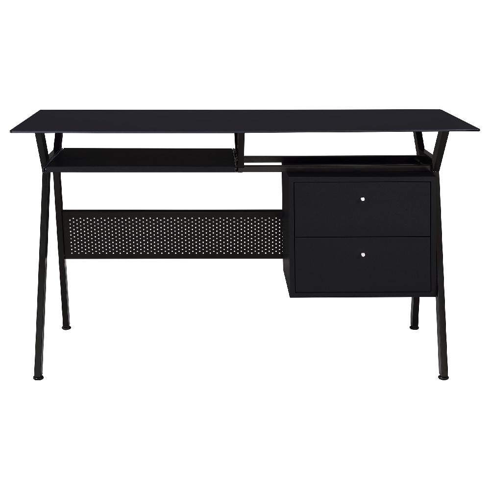 Coaster Weaving 55-inch 2-drawer Computer Desk Keyboard Tray Black