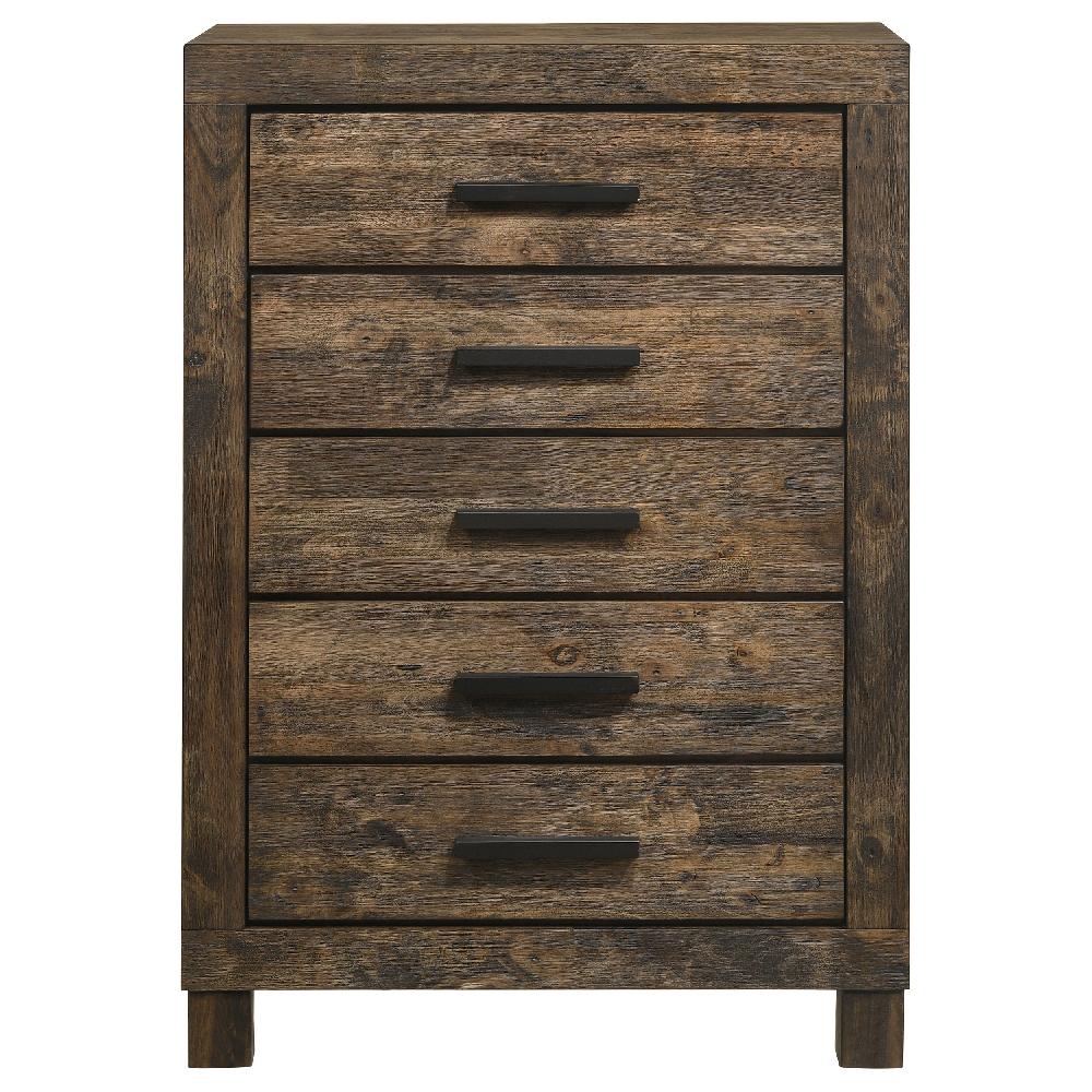 Coaster Woodmont 5-drawer Bedroom Chest Rustic Golden Brown