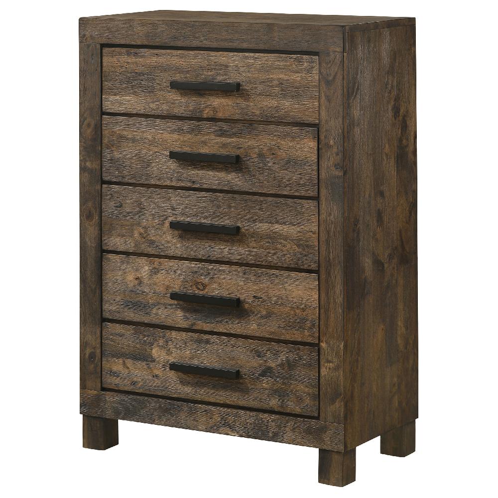 Coaster Woodmont 5-drawer Bedroom Chest Rustic Golden Brown