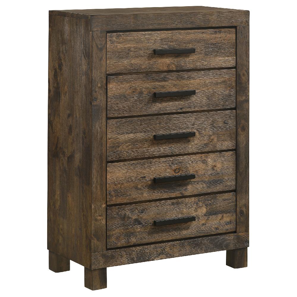 coaster Woodmont 5-drawer Bedroom Chest Rustic Golden Brown
