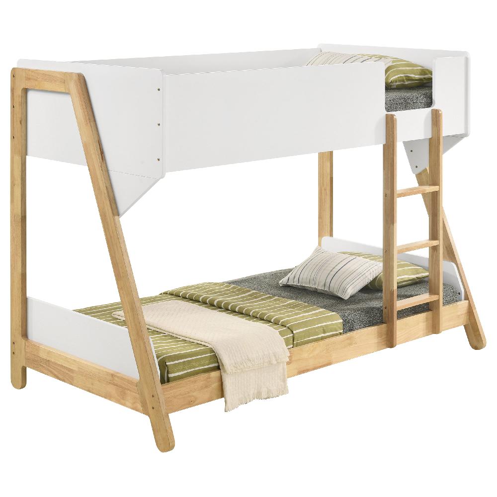 Coaster Wyatt Wood Twin Over Twin Bunk Bed White And Natural