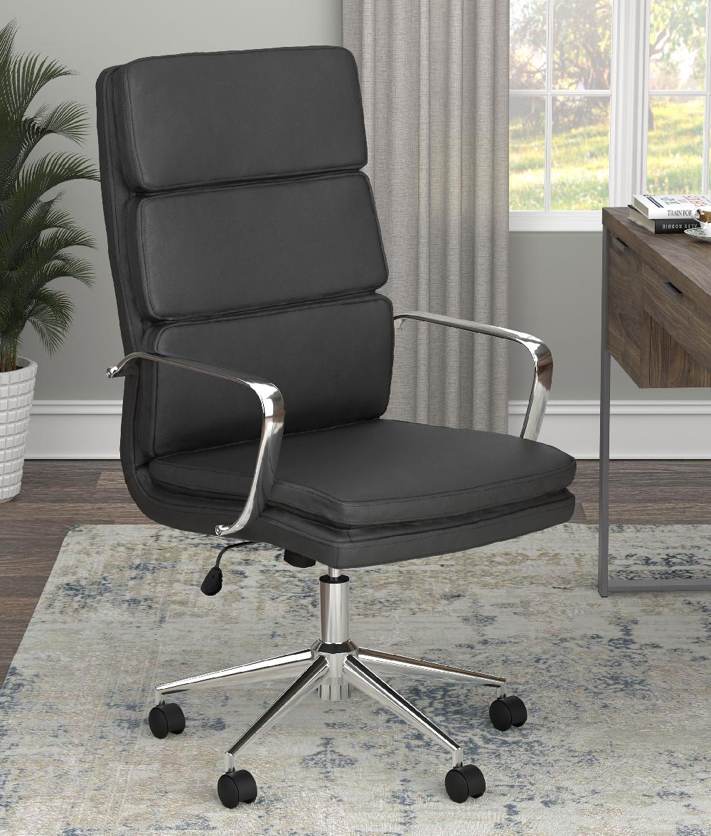 Coaster Ximena Upholstered Adjustable High Back Office Chair Black