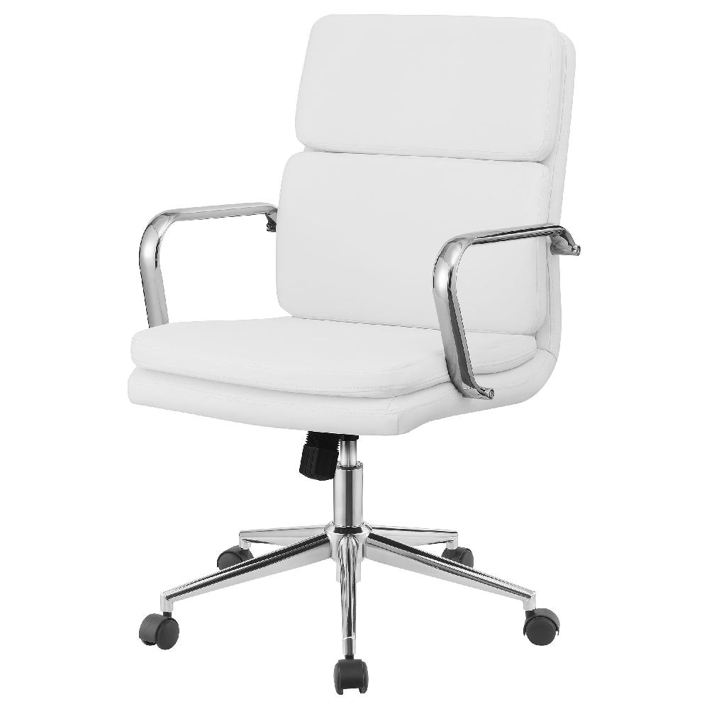 Coaster Ximena Upholstered Adjustable Mid Back Office Chair White
