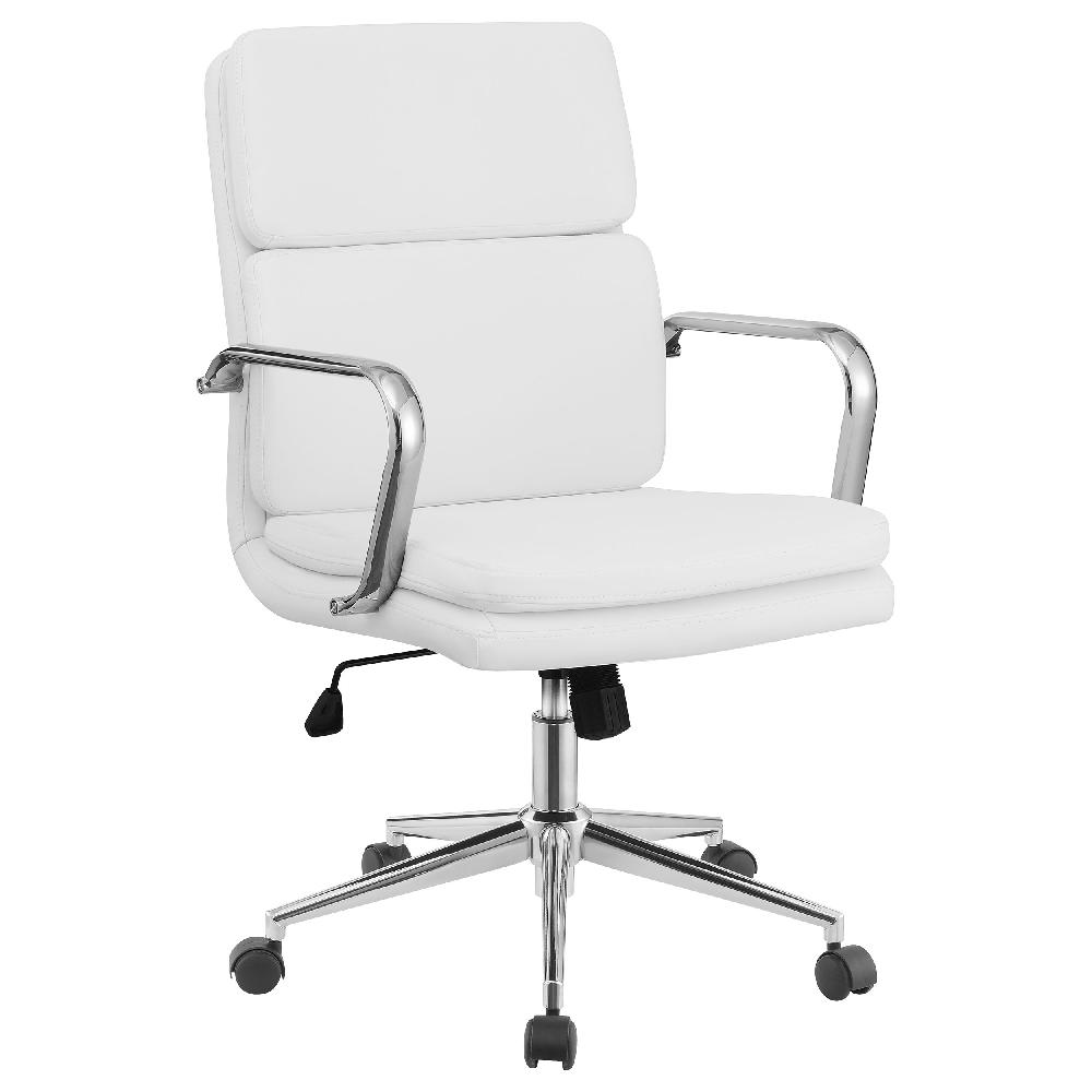 coaster Ximena Upholstered Adjustable Mid Back Office Chair White