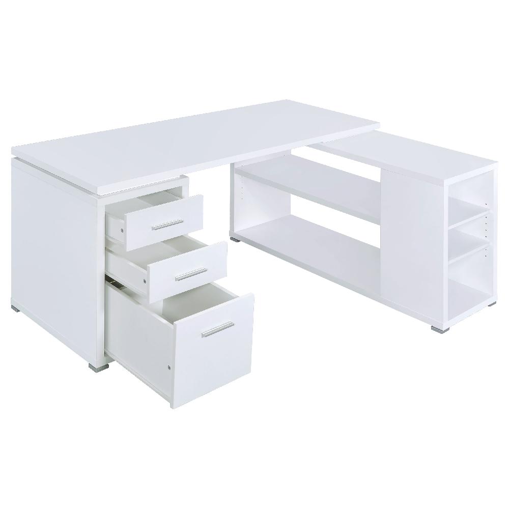Coaster Yvette 60-inch 3-drawer L-Shape Computer Desk White
