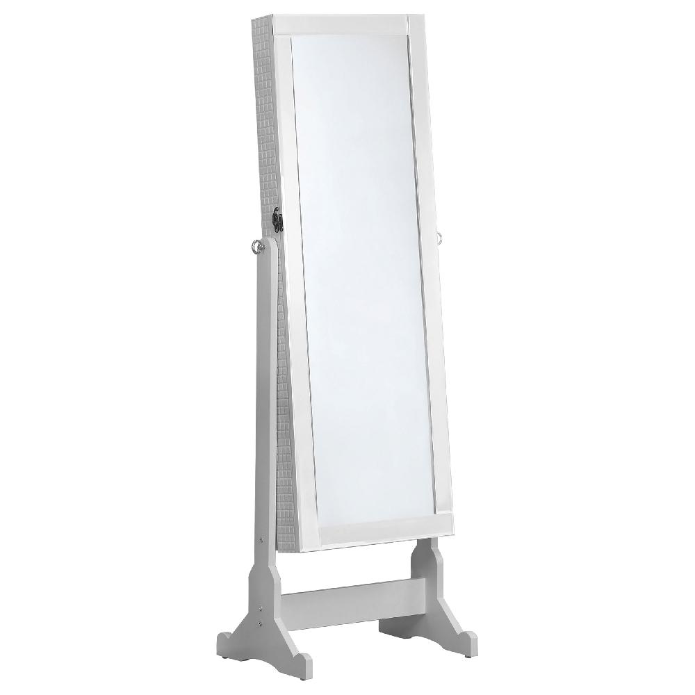 coaster Zayas Cheval Mirror with Jewelry Storage White