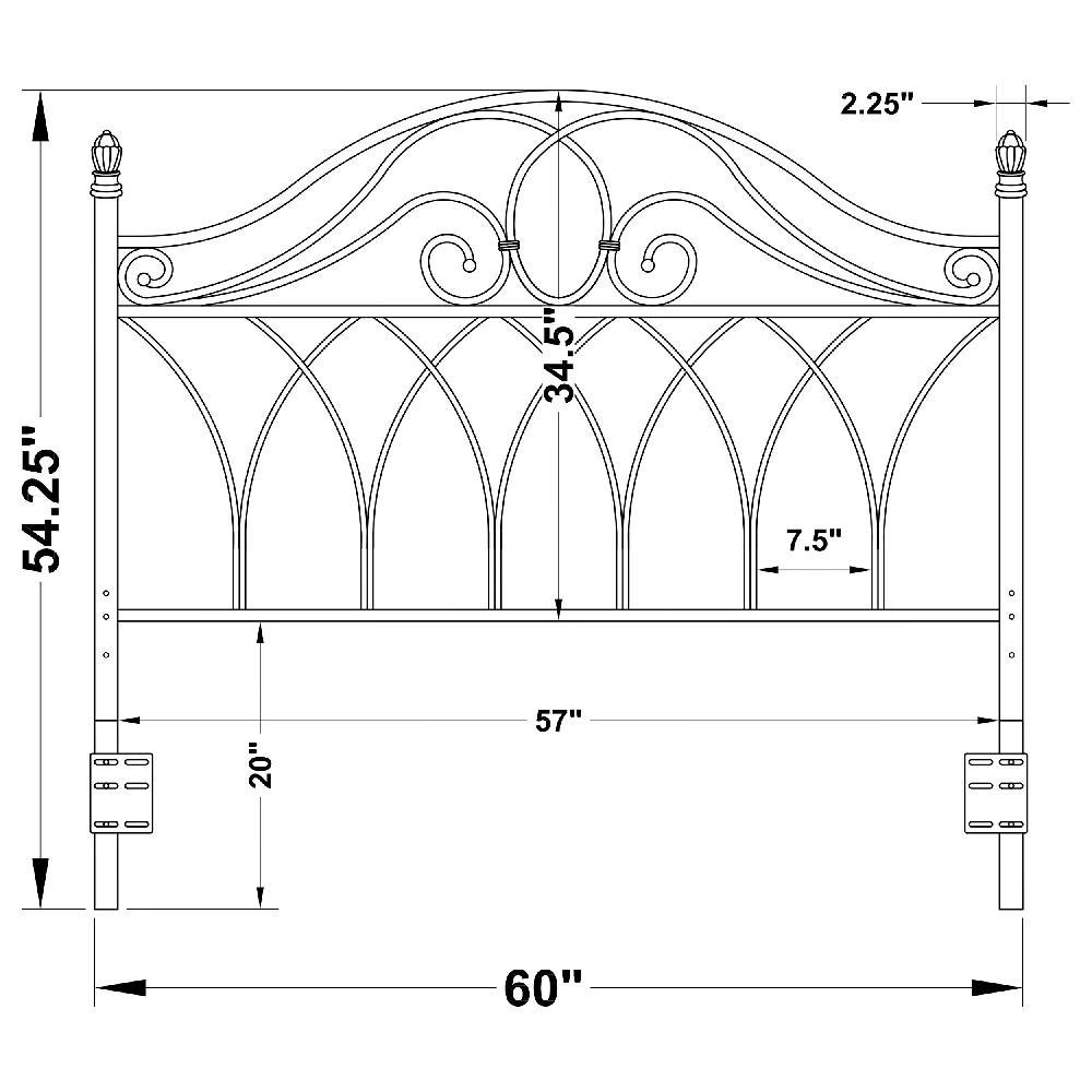 Coaster Zola Metal Queen Or Full Open Frame Headboard Brown