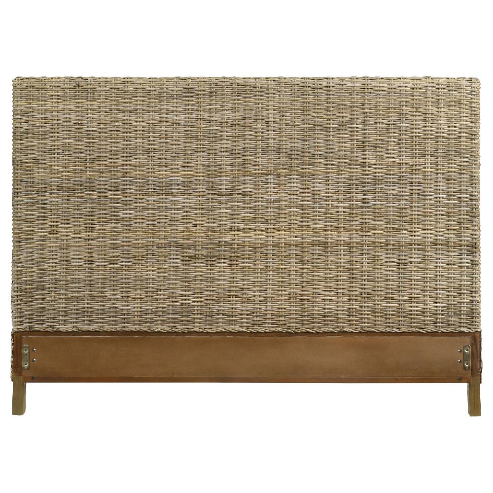 Coaster Zyla Woven Rattan Queen Panel Headboard Kubu Grey