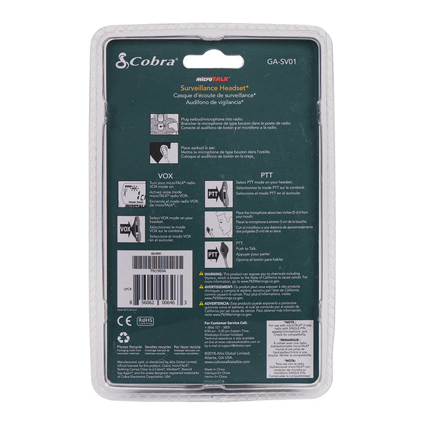 Cobra Cobra GA-SV01 Surveillance Headset 2-Pack