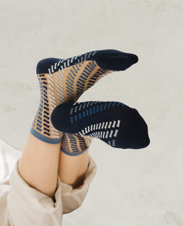 Coclico Atelier St Eustache Porto Azulejos SocksBlue