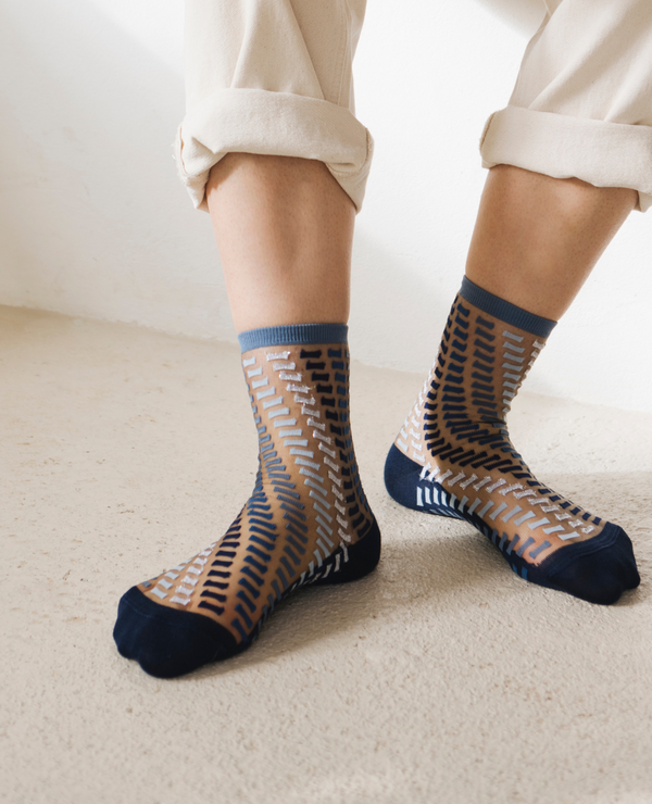 Coclico Atelier St Eustache Porto Azulejos SocksBlue