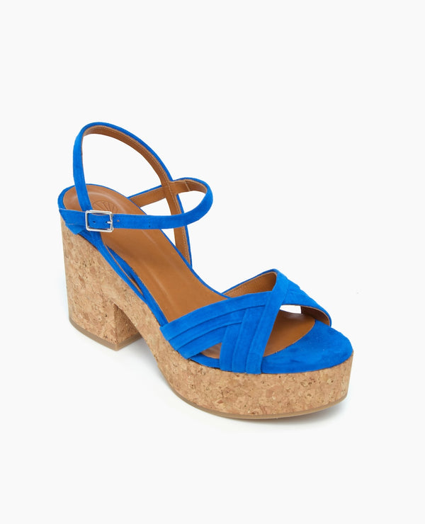 Coclico Bee WedgeAzul Fluo Suede