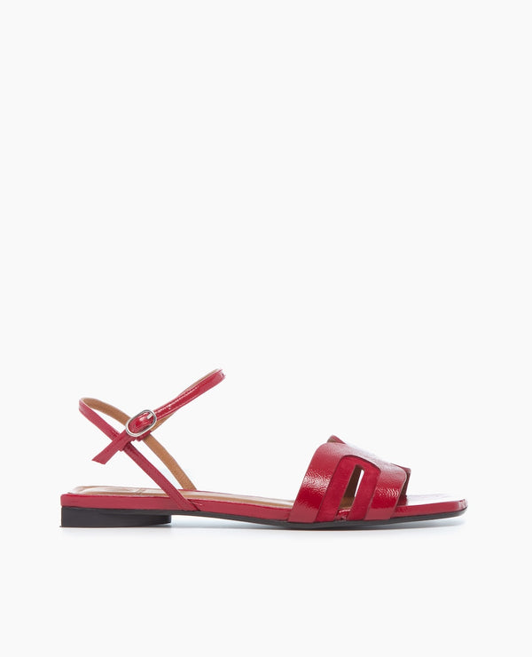 Coclico Fair SandalZen Red Crinkled Patent & Suede